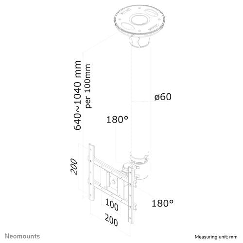 Neomounts FPMA-C200 TV‑Plafongsbeugel schwaarz