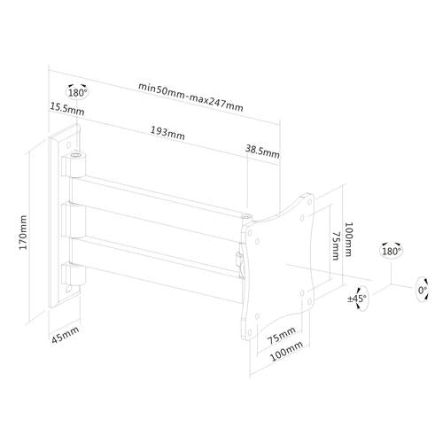 Neomounts FPMA-W820 schwaarz TV-Bieg