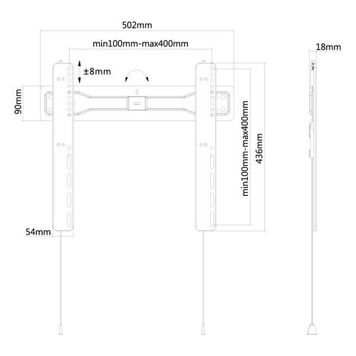 Neomounts LED-W400|Feste Mauerhaler bis 55 inch