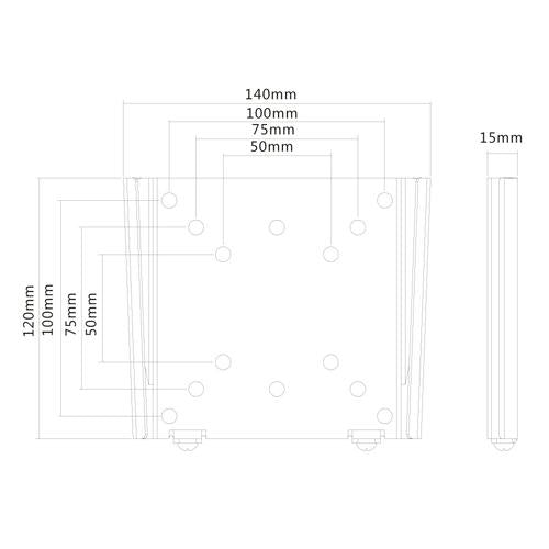 Neomounts FPMA-W25 schwaarz|Edel Mauer-Montage fir Schiermer bis 30 inch