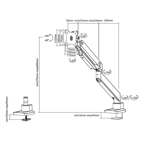 Neomounts NM-D775 Schreifstutze fir Monitoren bis 32"