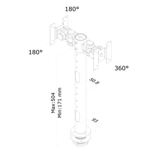 Neomounts FPMA-D050D schwaarz Schreifdësch-Stäip