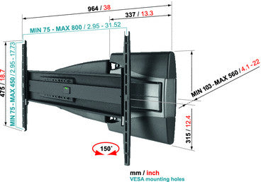 Vogels EFW 8345 LCD LED Plasma Wandstëtzeg Motion L
