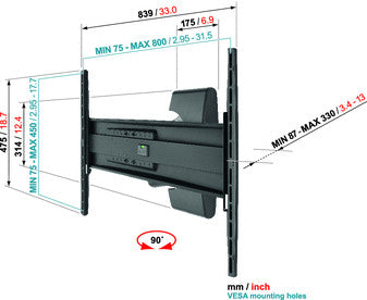 Vogels EFW 8325 LCD LED Plasma Wandstëtzeg Motion L