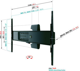 Vogels EFW 8425 LCD LED Plasma Wandstëtzeg Motion XL
