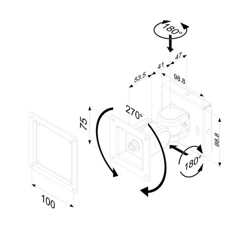 Neomounts FPMA-W200|Dréi- a rotéierbare Mauerhaler bis 30 inch