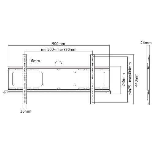 Wolff Mount Anti-Diebstall fix TV Mauerbeugel bis 90 inch | VESA 800x400 | Gëeegent fir Foiren a ëffentlech Raim