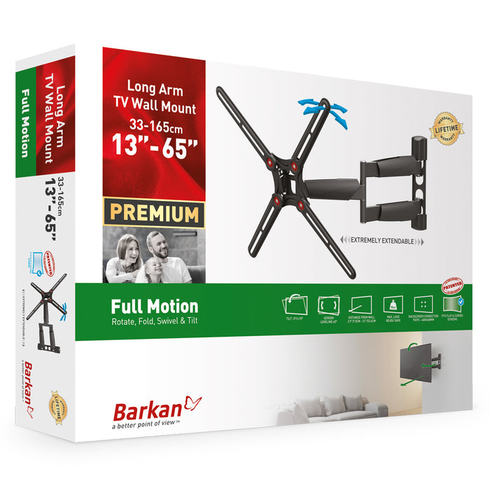 Barkan Mounts superlaang TV-Mauerbeugel | 13- 65 inch | Universell | VESA 400x400
