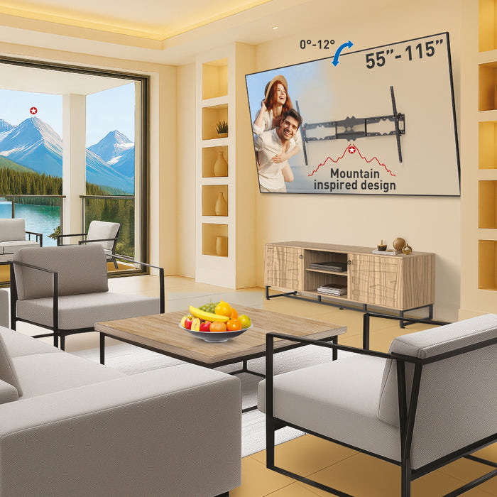Barkan BM510 TV Muurbeugel 55–115 inch – Kantelbaar – Tot 120 kg