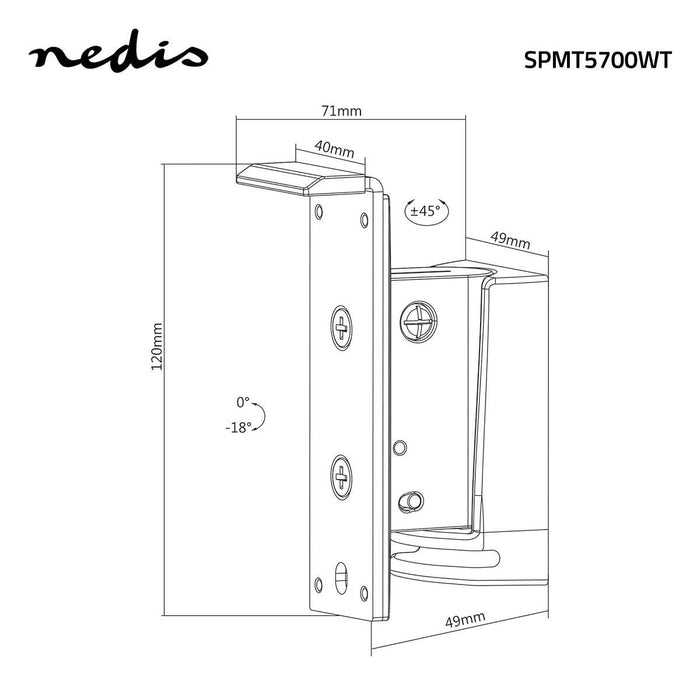 Mauerbriet fir Speaker | Fir Sonos® PLAY:1? | Kantelbar an dréibar | Max. 3 kg