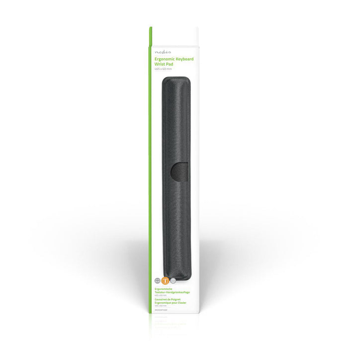 Ergonomesch Handgelenk-Stäip fir Tastatur | Gel | 465 x 60 mm | Schwaarz