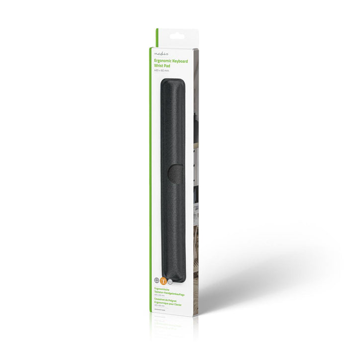 Ergonomesch Handgelenk-Stäip fir Tastatur | Gel | 465 x 60 mm | Schwaarz