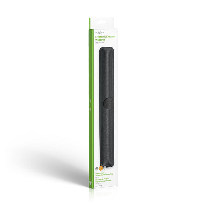 Ergonomesch Handgelenk-Stäip fir Tastatur | Gel | 465 x 60 mm | Schwaarz