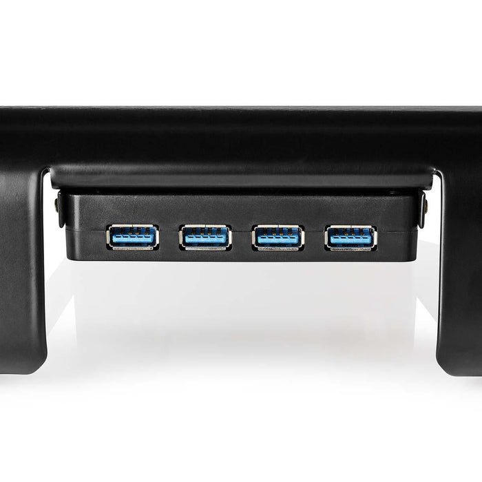 Ergonomesche multifunktionell Stänner | USB 3.0 Hub | 4-Porten | Schwaarz