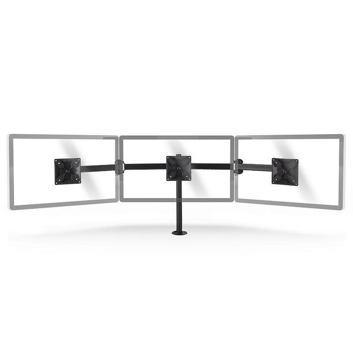 Ergonomesche Monitorbeugel | Dräi Monitoraarmen | Dréibar a kipbar | Schwaarz