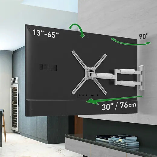 Barkan Mounts Extra laang Mauerbriet fir Écrane bis 65 inch|VESA 400x400|Universell|Faarf: wäiss