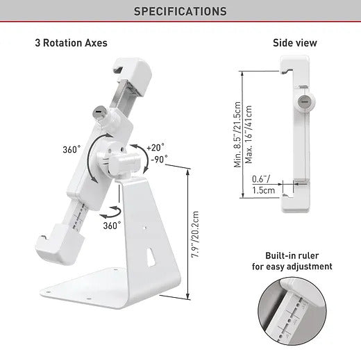 Barkan Mounts Verrigelbar Tablet-Stativ fir Tabletten bis 14 inch