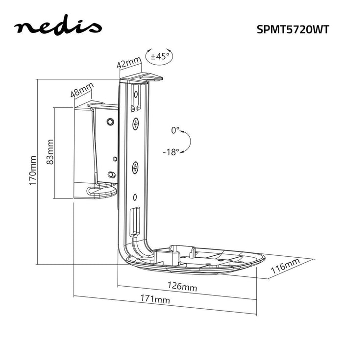 Mauerbeugel fir Lautspriecher | Fir Sonos® One? / Sonos® Play:1