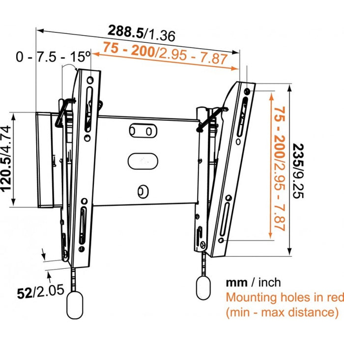 Vogel's BASE 15 S kippbar TV Mauerbeugel fir Ekranen bis 37 inch