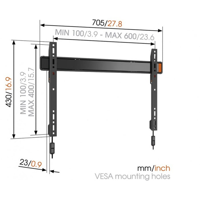 Vogel's WALL 2305 feste Mauerhalterung fir Bildschirmer bis 80 Zoll