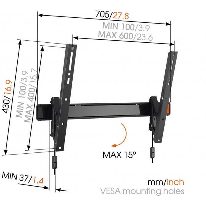 Vogel's WALL 2315 kippen Wandbeugel fir Bildschirmer bis 65 Zoll