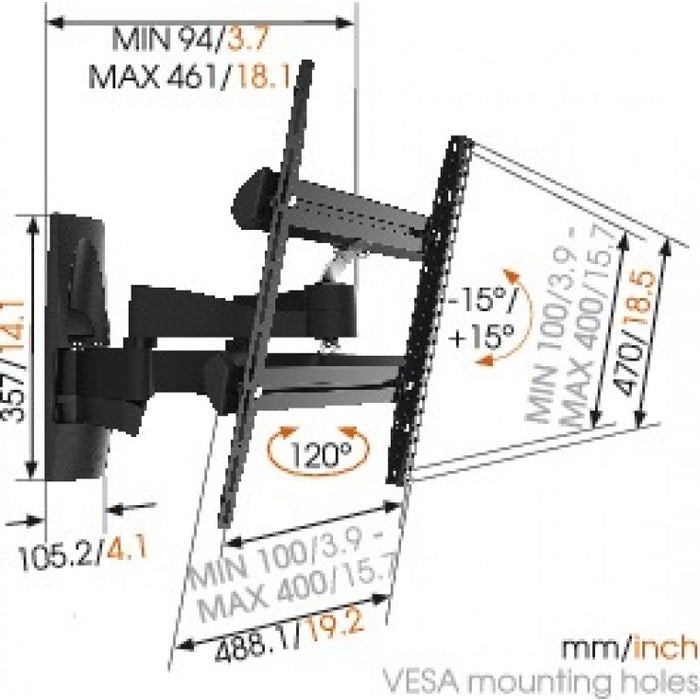 Vogel's WALL 2250 extra staarke TV Mauerbéugel fir Bildschiermer bis 55 Zoll