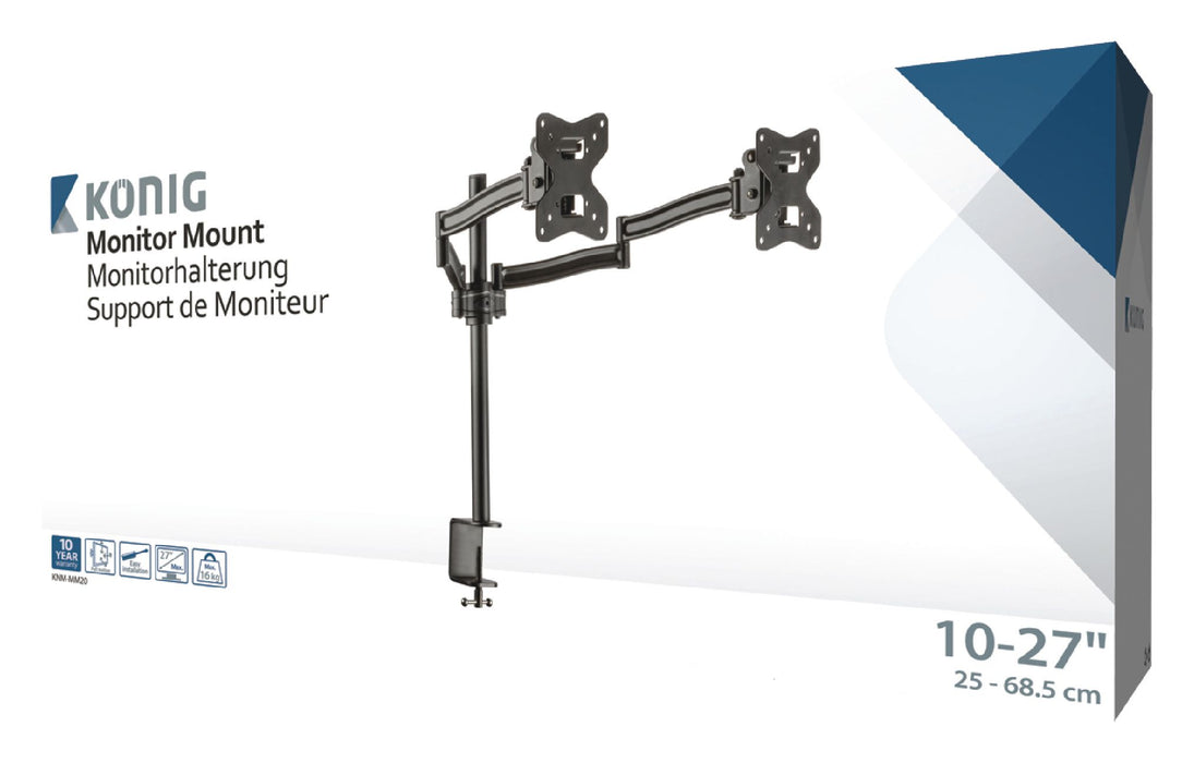 Monitorbeugel fir Schiermer bis maximal 27 Zoll (2 Schiermer)