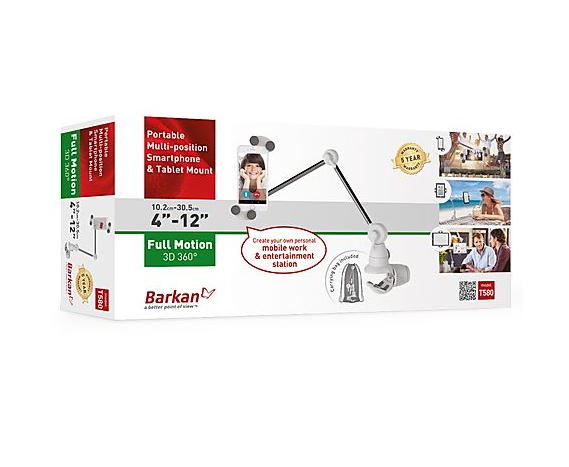 Flexibel Tablethalter fir Mauer- a Staangmontage. Gëeegent fir iPad e-Readeren Tablets
