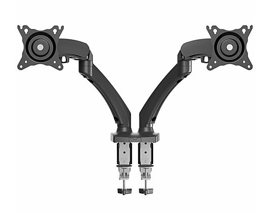 Barkan Mounts Duebel Monitor-Aarm mat Bürofixatioun |bis 29 inch |2 Ekranen |Gasfeder