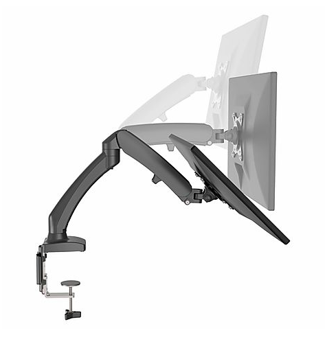 Barkan Mounts Duebel Monitor-Aarm mat Bürofixatioun |bis 29 inch |2 Ekranen |Gasfeder