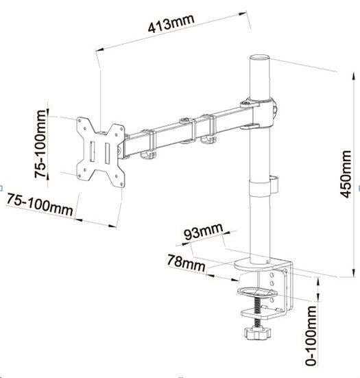 Monitorhalterung fir Schreifdësch 13 bis 27 inch