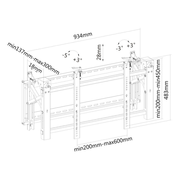 LED-VW2000 schwaarz Neomounts Flatscreen Wandstëtzt