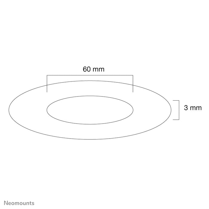 Neomounts FPMA-CRB6 ass eng schwaarz Ofdeck-Rosett fir d’Flatscreen-Plafongsstëtzen Neomounts FPMA-C200 schwaarz / Neomounts FPMA-C400 schwaarz an PLASMA-C100 schwaarz.