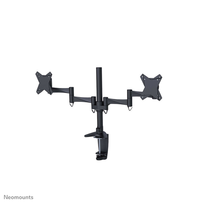 Neomounts FPMA-D1330Dblack ass eng Schreifdësch-Halterung fir 2 Flachbildschiermer bis 27 inch (69 cm).