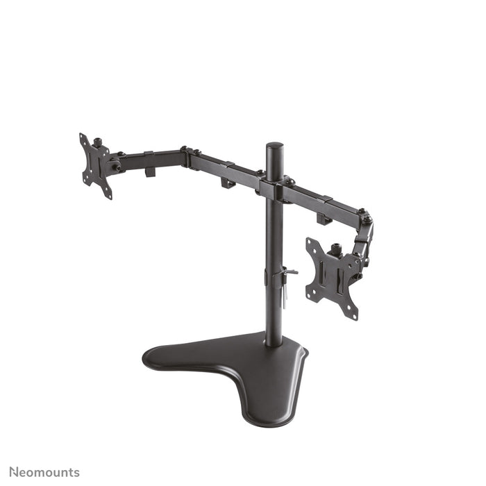 Neomounts FPMA-D550DD schwaarz ass eng Schreifdësch-Halterung fir 2 Flachbildschiermer bis 32 inch.