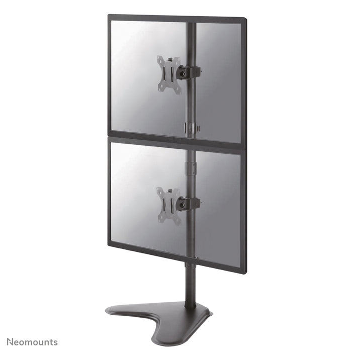 Neomounts FPMA-D550DDV schwaarz ass eng Schreifdësch-Halterung fir 2 Flachbildschiermer bis 32 inch.