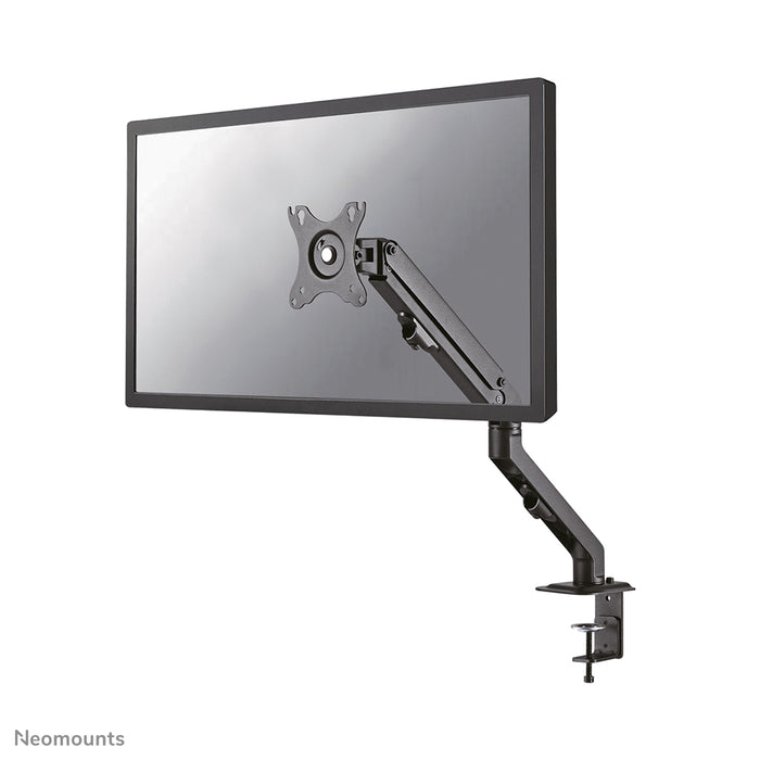 Neomounts FPMA-D650 schwaarz ass eng Full-Motion-Schreifdësch-Halterung fir Schiermer bis 27 (69 cm).