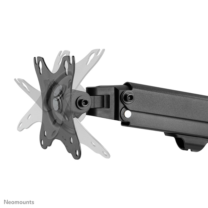 Neomounts FPMA-D650 schwaarz ass eng Full-Motion-Schreifdësch-Halterung fir Schiermer bis 27 (69 cm).