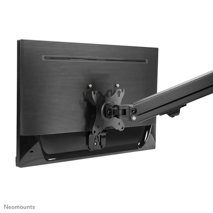 Neomounts FPMA-D650 schwaarz ass eng Full-Motion-Schreifdësch-Halterung fir Schiermer bis 27 (69 cm).