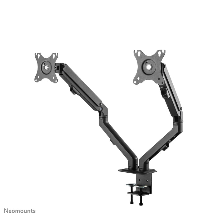 Neomounts FPMA-D650D schwaarz ass eng Full-Motion-Schreifdësch-Halterung fir Schiermer bis 27 (69 cm).