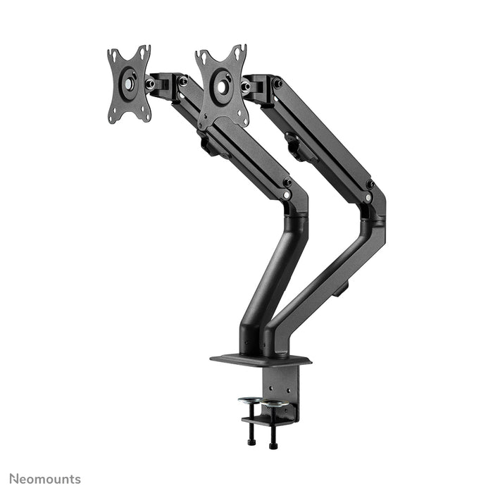 Neomounts FPMA-D650D schwaarz ass eng Full-Motion-Schreifdësch-Halterung fir Schiermer bis 27 (69 cm).