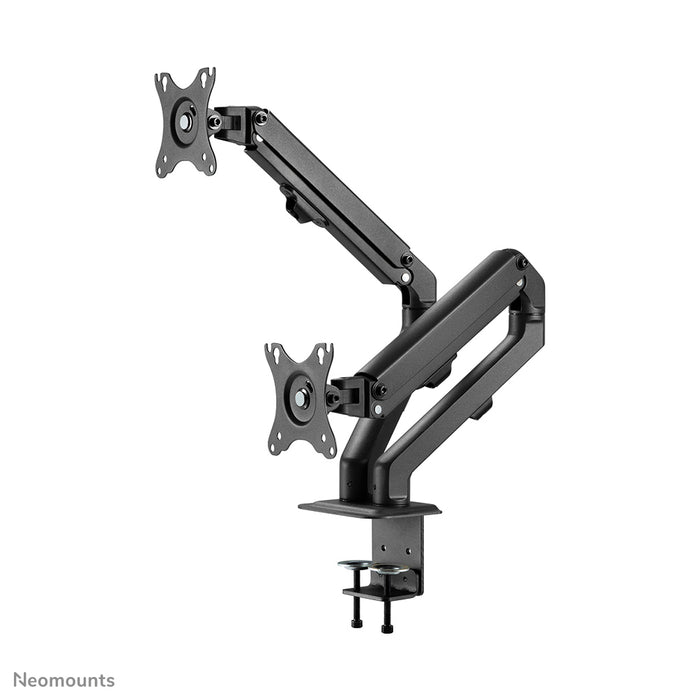 Neomounts FPMA-D650D schwaarz ass eng Full-Motion-Schreifdësch-Halterung fir Schiermer bis 27 (69 cm).