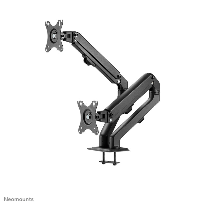 Neomounts FPMA-D650D schwaarz ass eng Full-Motion-Schreifdësch-Halterung fir Schiermer bis 27 (69 cm).
