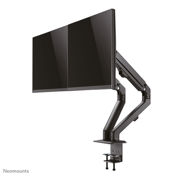 Neomounts FPMA-D650D schwaarz ass eng Full-Motion-Schreifdësch-Halterung fir Schiermer bis 27 (69 cm).
