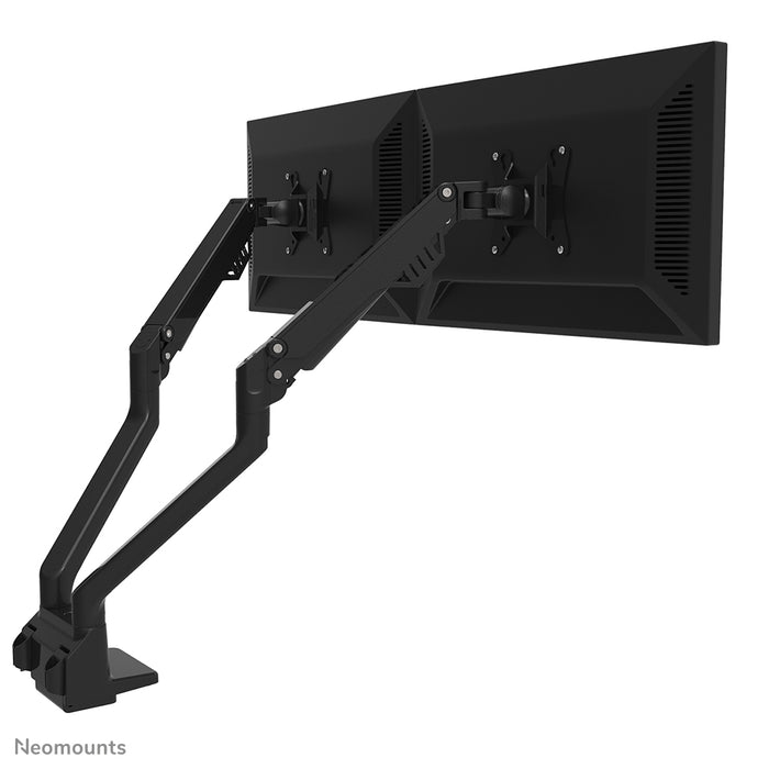 Neomounts FPMA-D750D schwaarz ass eng Schreifdësch-Halterung mat Gasfeder fir Flachbildschiermer bis 32 inch (81 cm).