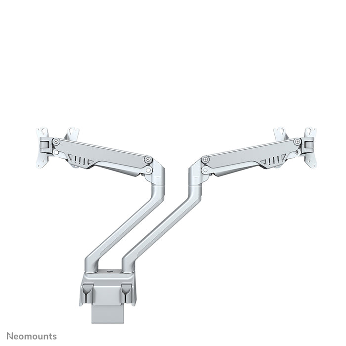 Neomounts FPMA-D750D Sëlwer ass eng Bureaustäip mat Gasfieder fir Flat Screens bis t/m 32 inch (81 cm).