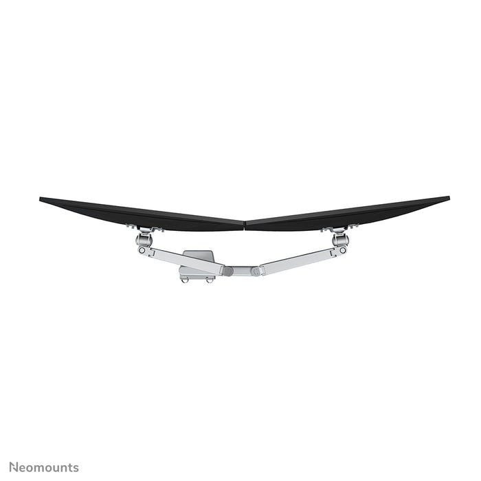 Neomounts FPMA-D750D Sëlwer ass eng Bureaustäip mat Gasfieder fir Flat Screens bis t/m 32 inch (81 cm).