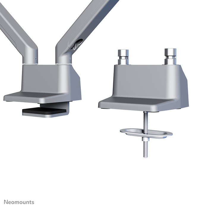 Neomounts FPMA-D750D Sëlwer ass eng Bureaustäip mat Gasfieder fir Flat Screens bis t/m 32 inch (81 cm).