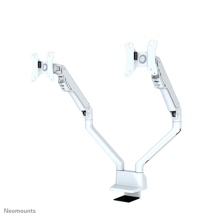Neomounts FPMA-D750D Wäiss ass eng Bureaustäip mat Gasfieder fir Flat Screens bis t/m 32 inch (81 cm).