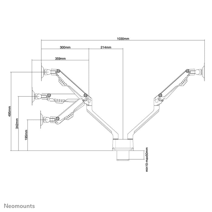 Neomounts FPMA-D750D Wäiss ass eng Bureaustäip mat Gasfieder fir Flat Screens bis t/m 32 inch (81 cm).